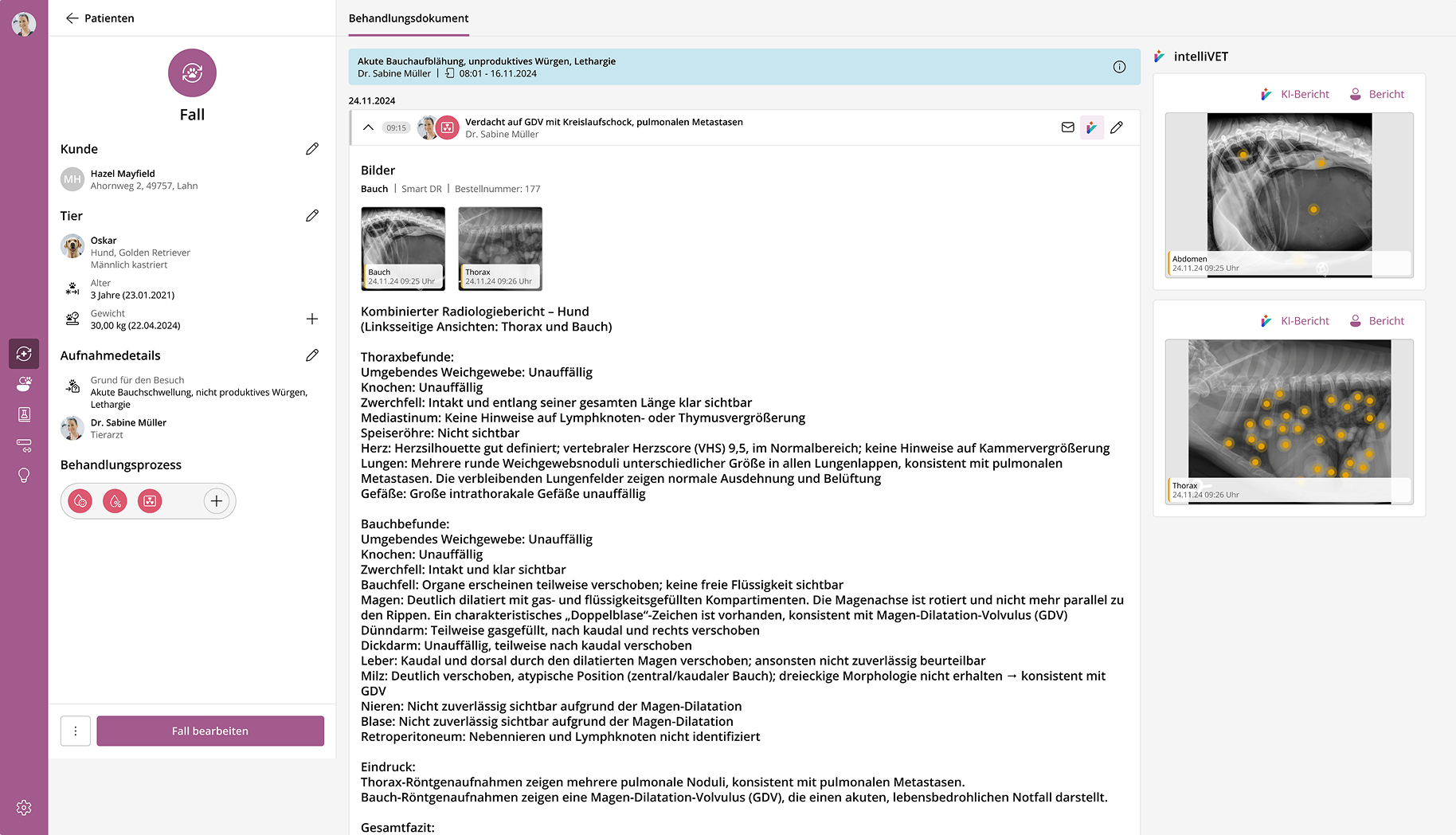 vetOS Behandlung – Desktop